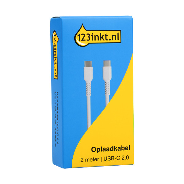 123ink Καλώδιο φόρτισης USB-C σε USB-C 2.0 λευκό (2 μέτρα) 302267 - 2