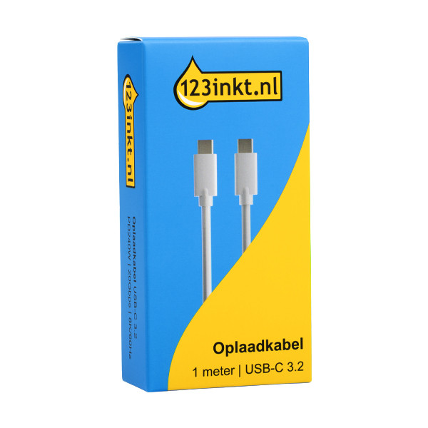 123ink Καλώδιο φόρτισης USB-C σε USB-C 3.2 λευκό (1 μέτρο) 302269 - 2
