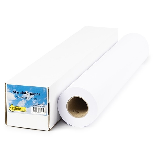 123ink Τυπικό ρολό χαρτιού 594 mm (23 ίντσες) x 50 m (90 γραμμάρια) 155087 - 1