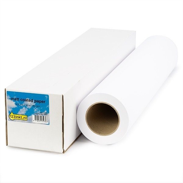 123ink Τυπικό ρολό χαρτιού 594 mm (23 ίντσες) x 90 m (80 γραμμάρια) 155081 - 1