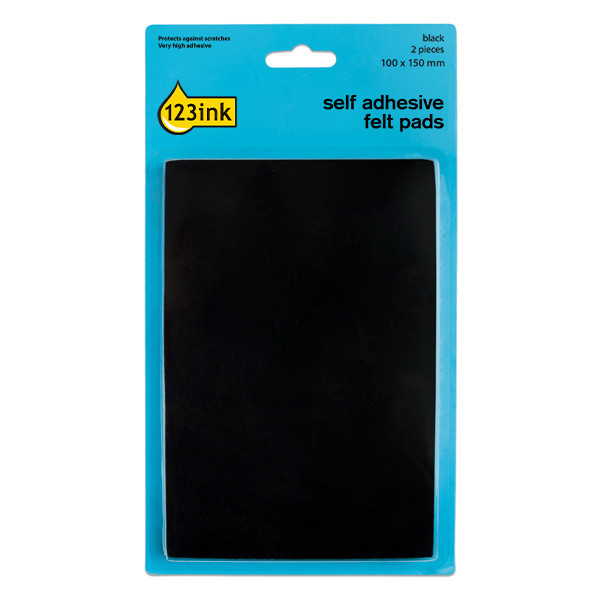 123ink μαύρα αυτοκόλλητα από τσόχα, 100mm x 150mm (2-συσκευασία) 301013 - 1