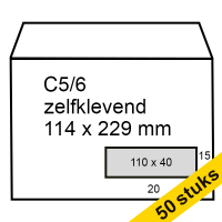 123ink C5/6 λευκός αυτοκόλλητος φάκελος δεξιά παράθυρο, 114mm x 229mm (50-συσκευασία) 123-201535-50 300918