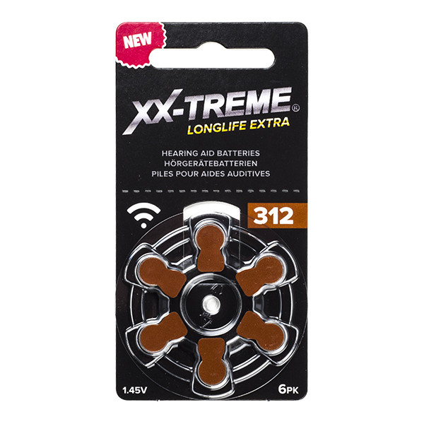 123ink XX-TREME Longlife Extra 312 / PR41 / Καφέ μπαταρία ακουστικού βαρηκοΐας (6-pack) 12A 312A 312AE 312DS 312HPX A1200018 - 1
