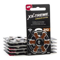 123ink XX-TREME Longlife Extra 312 / PR41 / Μπαταρία ακουστικού βαρηκοΐας καφέ (συσκευασία 60)  A1200012