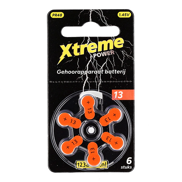 123ink Xtreme Power 13 / PR48 / Πορτοκαλί μπαταρία ακουστικού βαρηκοΐας 6-pack ADR00357 - 1