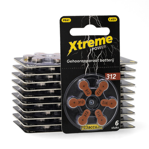 123ink Xtreme Power 312 / PR41 / Καφέ μπαταρία ακουστικού βαρηκοΐας 120 τεμάχια ADR00370 - 1