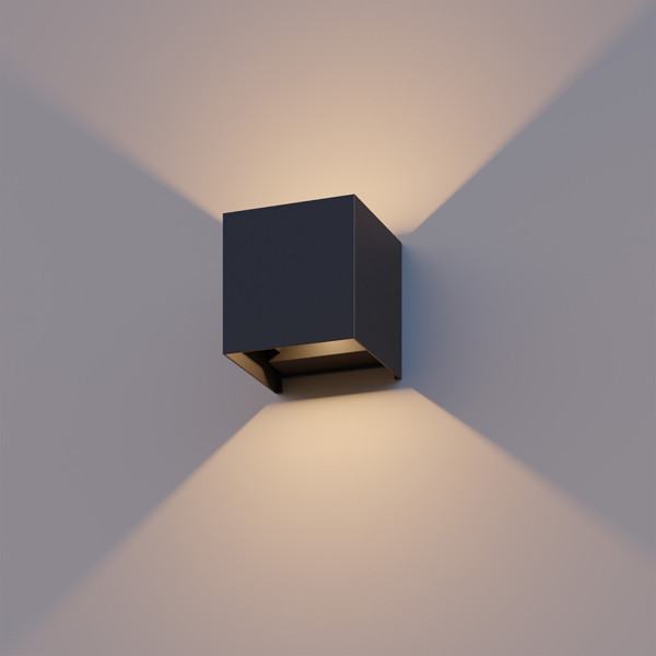 123inkt Απλίκα τοίχου 123 led Amarillo μαύρη 2700K HS-6W-WOD001-BLACK LDR08546 - 1