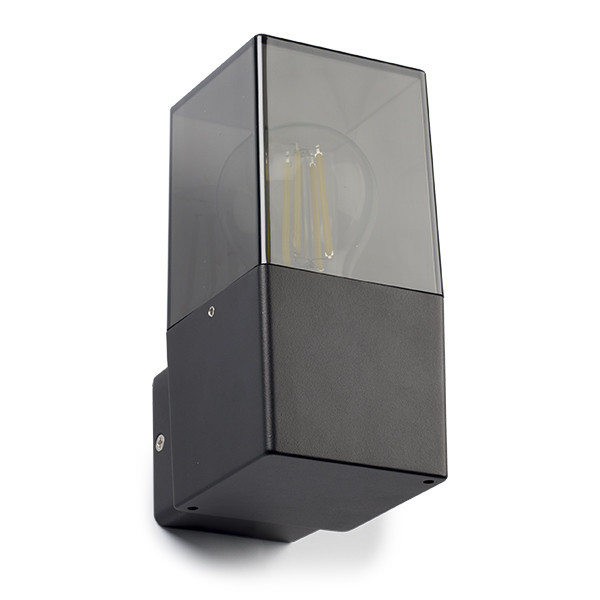 123inkt Απλίκα τοίχου 123 led Smokey black τετράγωνη κατάλληλη για 1x E27 6152 LDR08512 - 3