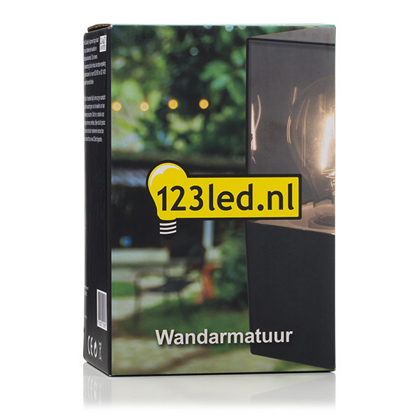 123inkt Απλίκα τοίχου 123 led Smokey black τετράγωνη κατάλληλη για 1x E27 6152 LDR08512 - 5