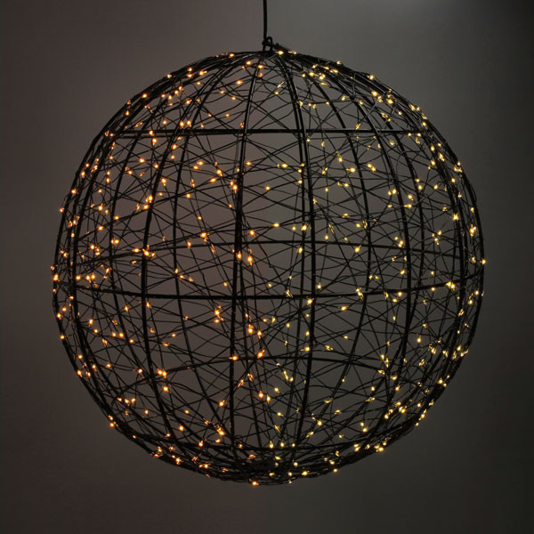 Λάμπα LED 123 Χριστουγεννιάτικη Ø 35 cm εξαιρετικά θερμό λευκό & θερμό λευκό 500 λαμπάκια μαύρο LDR07336 - 1