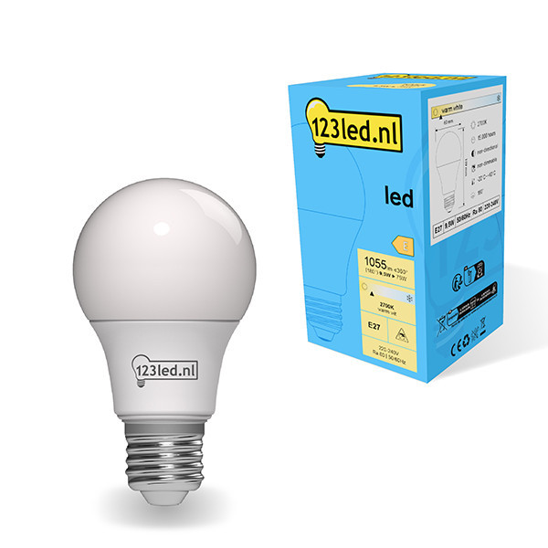 Λάμπα LED E27 123 led ματ αχλάδι 9,5W (75W) LDR01766 - 1
