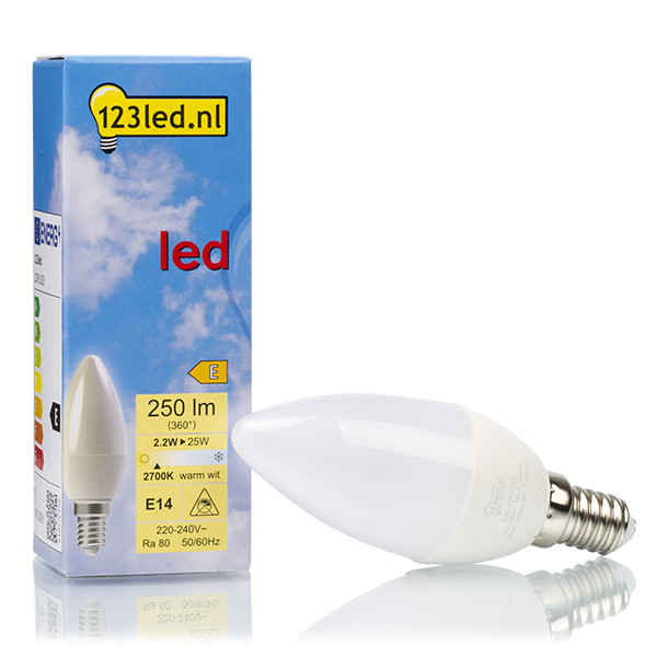 123inkt Λαμπτήρας LED 123LED E14 Candle 2700K 250lm 2.2W Warm White  LDR01628 - 1