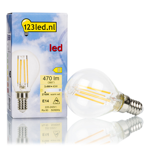 123inkt Λαμπτήρας LED 123LED E14 Filament Dimmable 2700Κ 470lm 3.4W Warm White  LDR01610 - 1