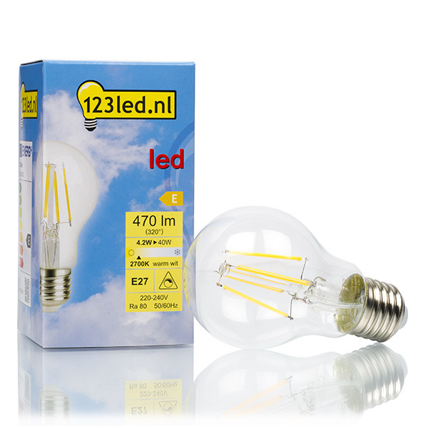 123inkt Λαμπτήρας LED 123LED E27 Filament Dimmable 2700K 470lm 4.2W Warm White  LDR01600 - 1