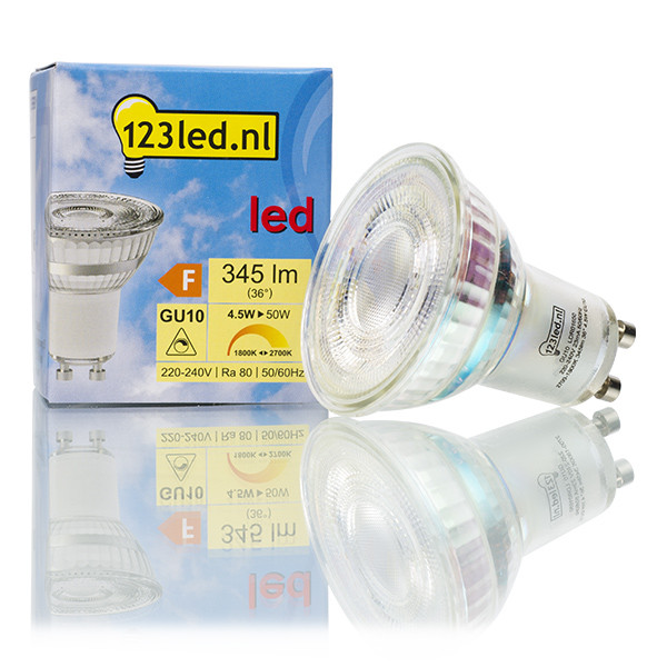123inkt Λαμπτήρας LED 123LED GU10 Spot Dimmable 1800-2700K 345lm 4.5W Extra Warm White  LDR01650 - 1