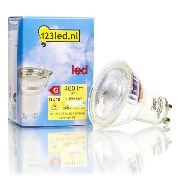 123inkt Λαμπτήρας LED 123LED GU10 Spot Dimmable 2700K 460lm 7.2W Warm White LDR01734 LDR01678 - 1