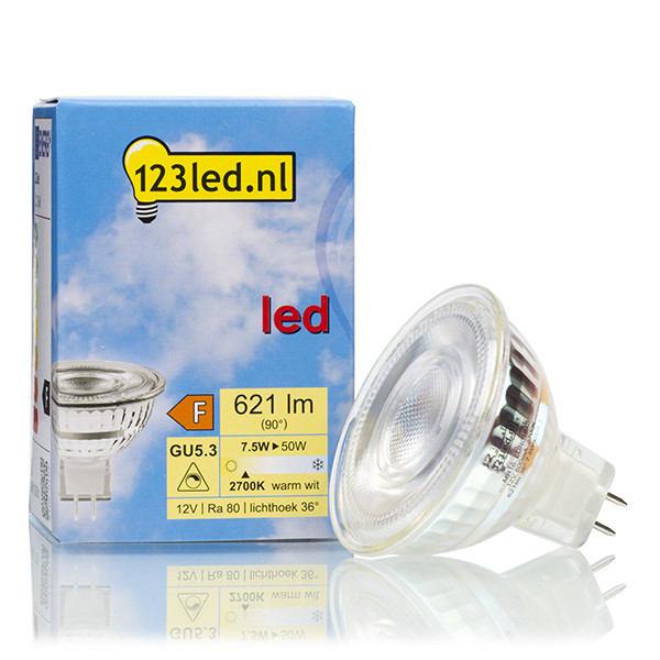 123inkt Λαμπτήρας LED 123LED GU5.3 Spot Dimmable 2700K 621lm 7.5W Warm White LDR01754 LDR01648 - 1