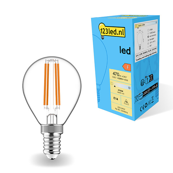 Λαμπτήρας LED E14 123 led με ρυθμιζόμενο νήμα πυρακτώσεως 4,5W (40W) | 2700K LDR01894 - 1