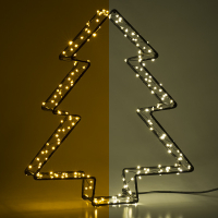 Χριστουγεννιάτικο δέντρο LED 123 3D με μπαταρία 26 cm εξαιρετικά ζεστό λευκό & ζεστό λευκό 200 λαμπάκια μαύρο LDR07286