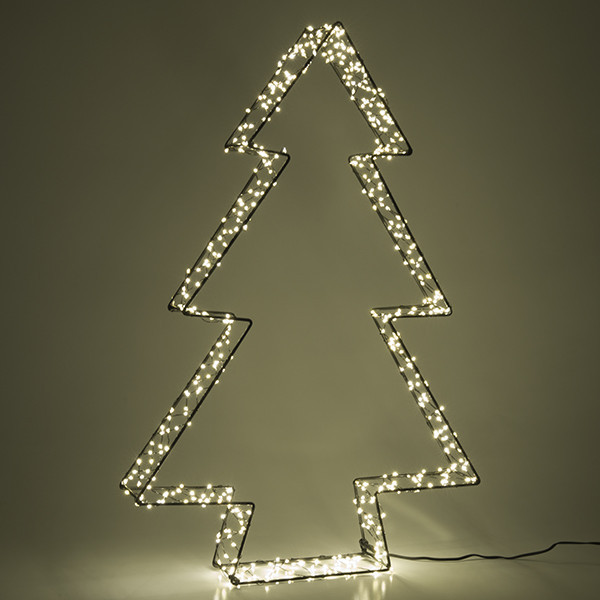 Χριστουγεννιάτικο δέντρο LED 3D 56 cm εξαιρετικά ζεστό λευκό & ζεστό λευκό 540 φώτα μαύρο LDR07273 - 4