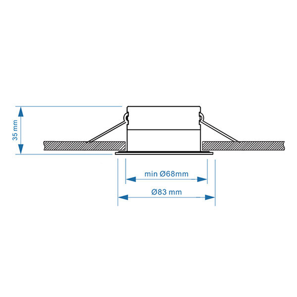 123inkt Χωνευτό Φωτιστικό Σποτ Στρογγυλό 123LED GU10 83mm IP65 White TS6801-MW TS6801-MW LDR08014 - 5