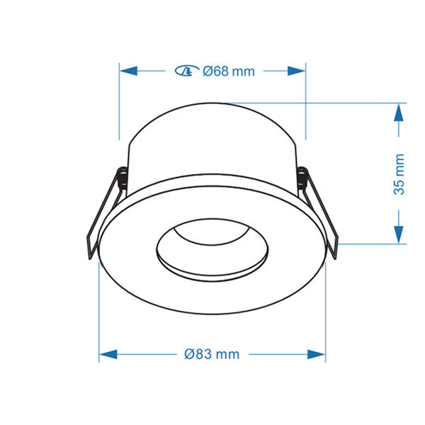 123inkt Χωνευτό Φωτιστικό Σποτ Στρογγυλό 123LED GU10 83mm IP65 White TS6801-MW TS6801-MW LDR08014 - 4
