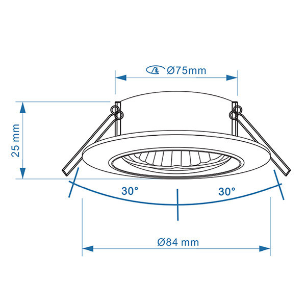 123inkt Χωνευτό Φωτιστικό Σποτ Στρογγυλό 123led GU10 84mm Nickel Silver 650100107c TS6002-SN LDR08002 - 4