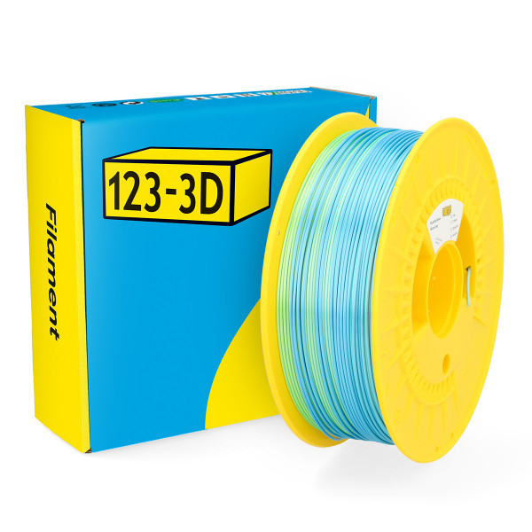 123-3D Filament PLA Σατινέ Ουράνιο Τόξο Μπλε-Πράσινο-Γκρι 1,75 mm 1 kg DHM00117 - 1