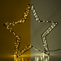 123LED Χριστουγεννιάτικο αστέρι 3D με μπαταρία 26 cm εξαιρετικά ζεστό λευκό & ζεστό λευκό 200 φώτα μαύρο LDR07285