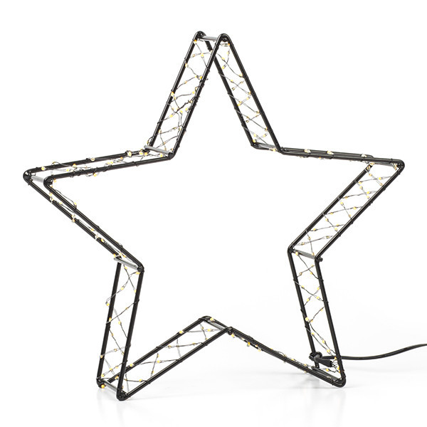 123LED Χριστουγεννιάτικο αστέρι 3D με μπαταρία 26 cm εξαιρετικά ζεστό λευκό & ζεστό λευκό 200 φώτα μαύρο LDR07285 - 2