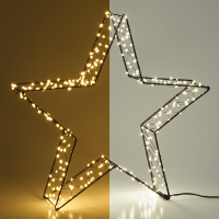 123LED Χριστουγεννιάτικο αστέρι 3D 36 cm εξαιρετικά ζεστό λευκό & ζεστό λευκό 300 φώτα μαύρο LDR07266