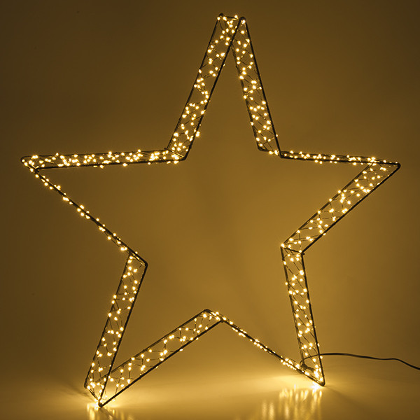 123LED Χριστουγεννιάτικο αστέρι 3D 56 cm εξαιρετικά ζεστό λευκό & ζεστό λευκό 540 φώτα μαύρο LDR07267 - 3