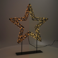 123 LED χριστουγεννιάτικο αστέρι σε βάση 36 cm έξτρα ζεστό λευκό & ζεστό λευκό 800 φώτα μαύρο LDR07326
