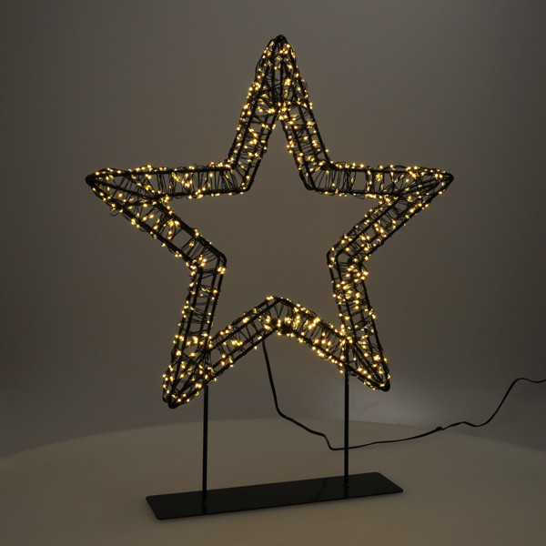 123 LED χριστουγεννιάτικο αστέρι σε βάση 36 cm έξτρα ζεστό λευκό & ζεστό λευκό 800 φώτα μαύρο LDR07326 - 3