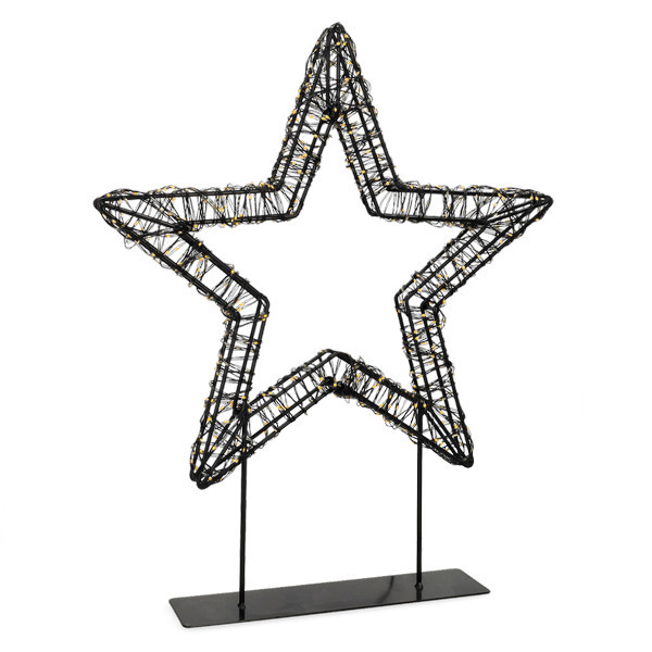 123 LED χριστουγεννιάτικο αστέρι σε βάση 36 cm έξτρα ζεστό λευκό & ζεστό λευκό 800 φώτα μαύρο LDR07326 - 4