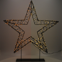 123 LED χριστουγεννιάτικο αστέρι σε βάση 56 cm έξτρα ζεστό λευκό & ζεστό λευκό 1200 φώτα μαύρο LDR07327