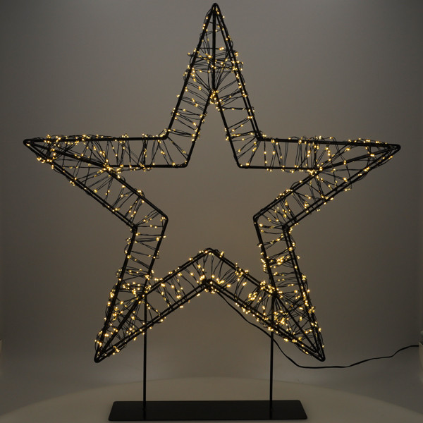 123 LED χριστουγεννιάτικο αστέρι σε βάση 56 cm έξτρα ζεστό λευκό & ζεστό λευκό 1200 φώτα μαύρο LDR07327 - 3