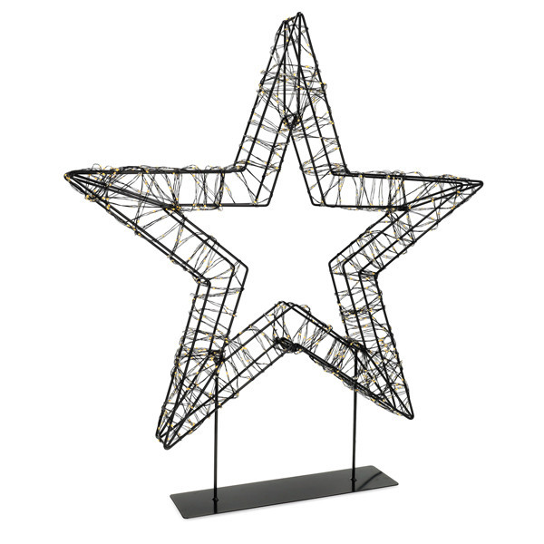 123 LED χριστουγεννιάτικο αστέρι σε βάση 56 cm έξτρα ζεστό λευκό & ζεστό λευκό 1200 φώτα μαύρο LDR07327 - 4