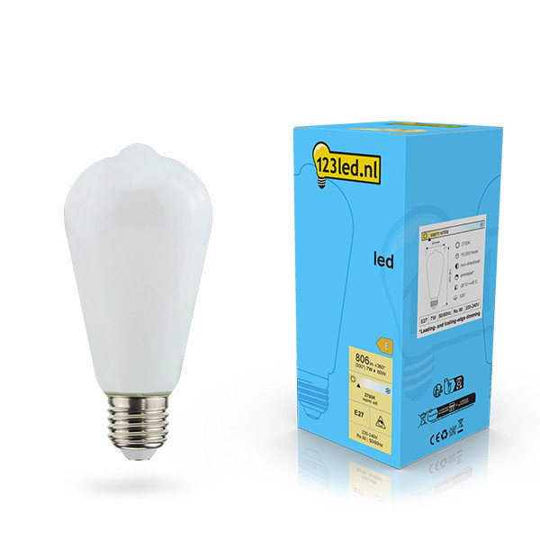 123inkt 123 led E27 LED με δυνατότητα ρύθμισης ματ λαμπτήρας Edison 7W (60W)  LDR02116 - 1