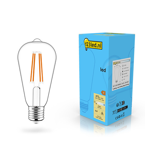 123inkt 123 led E27 LED με ρυθμιζόμενο νήμα Λαμπτήρας Edison 4,5W (40W)  LDR02110 - 1