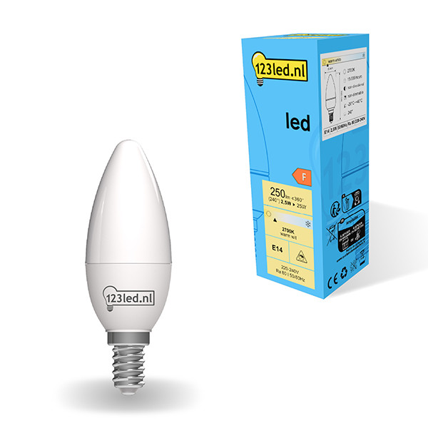 123inkt 123led E14 LED ματ λαμπάκι κεριού 2,5W (25W) | 2700 χιλ  LDR01850 - 1