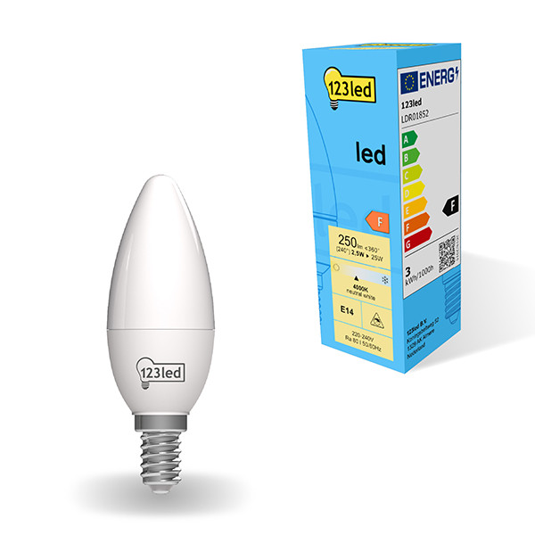 123inkt 123led E14 LED ματ λαμπάκι κεριού 2,5W (25W) | 4000 χιλ  LDR01852 - 1