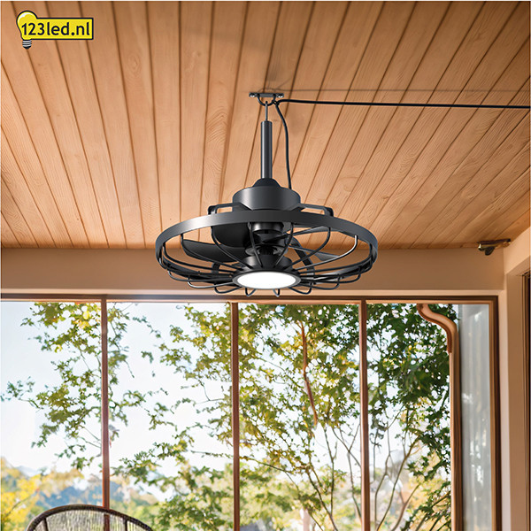 Ανεμιστήρας οροφής με λάμπα LED | Ø 50,8 cm | 2000-4000K | IP44 | Μαύρο | 42W LDR02463 - 3