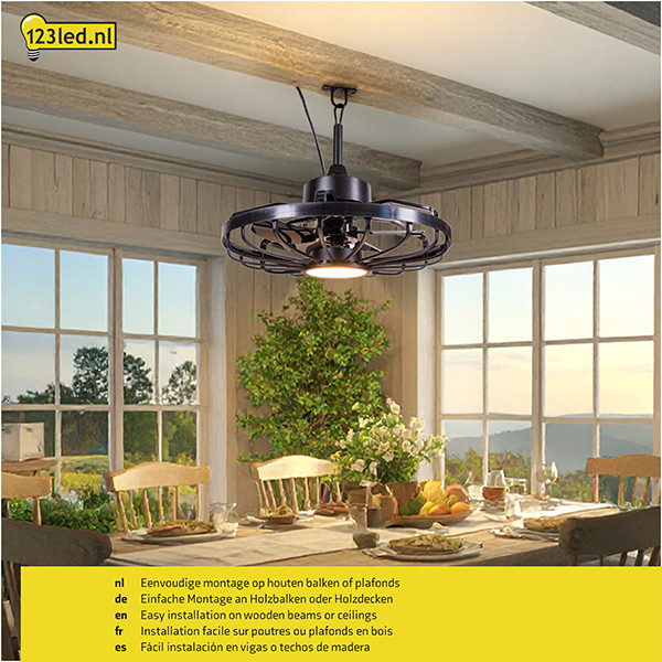 Ανεμιστήρας οροφής με λάμπα LED | Ø 50,8 cm | 2000-4000K | IP44 | Μαύρο | 42W LDR02463 - 5