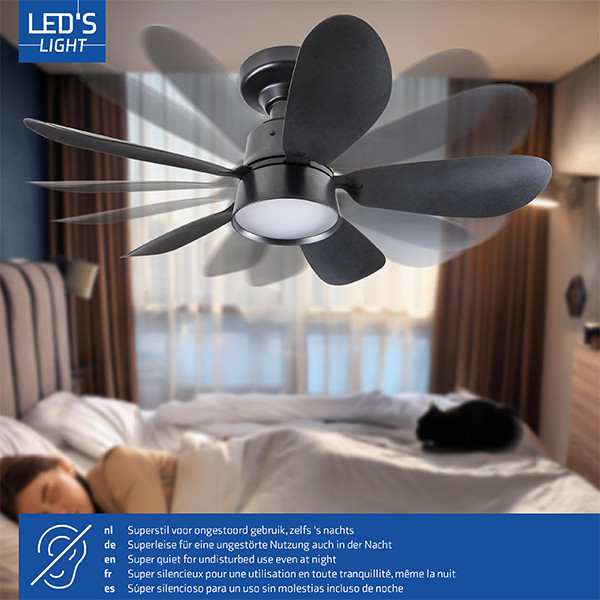 Ανεμιστήρας οροφής με λάμπα LED | Ø 53 cm | 3000-6500K | Μαύρο | 25W LDR06824 - 4