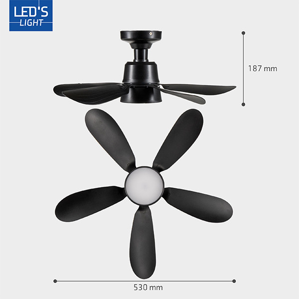 Ανεμιστήρας οροφής με λάμπα LED | Ø 53 cm | 3000-6500K | Μαύρο | 25W LDR06824 - 6