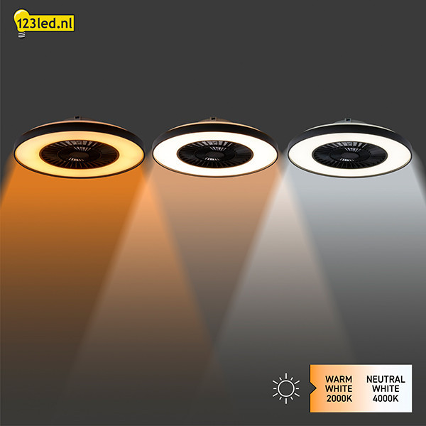 Ανεμιστήρας οροφής με λάμπα LED | Ø 60,4 cm | 2000-4000K | Μαύρο | 52W LDR02462 - 4