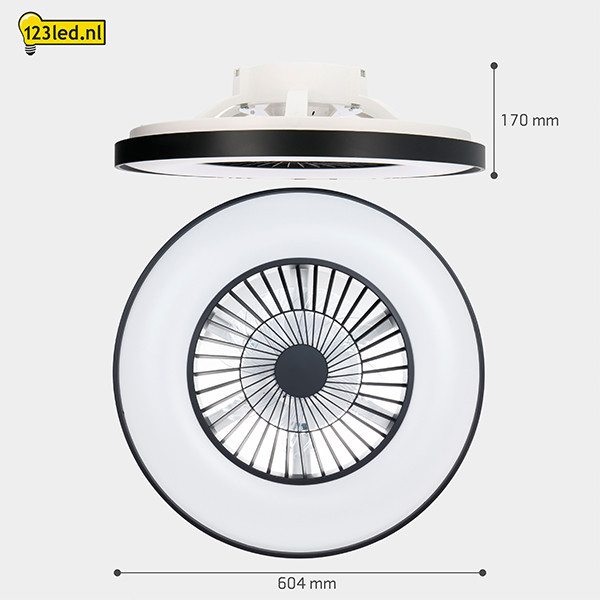Ανεμιστήρας οροφής με λάμπα LED | Ø 60,4 cm | 2000-4000K | Μαύρο | 52W LDR02462 - 6