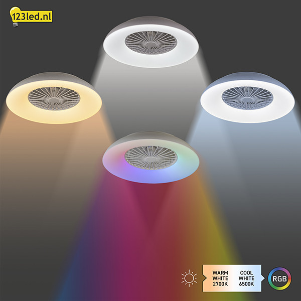Ανεμιστήρας οροφής με λάμπα LED | Ø 60 cm | RGB+2700-6500K | Λευκό | 54W LDR02469 - 4