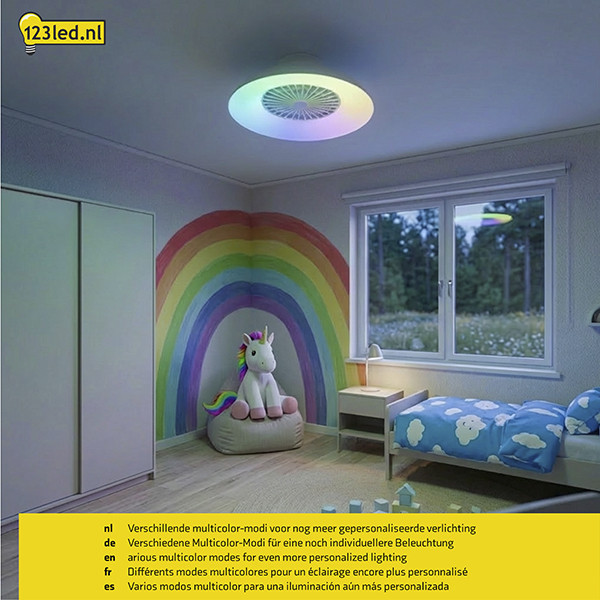 Ανεμιστήρας οροφής με λάμπα LED | Ø 60 cm | RGB+2700-6500K | Λευκό | 54W LDR02469 - 5
